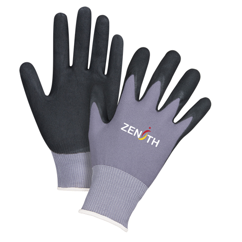 Gants ZX-1 de premi&egrave;re qualit&eacute; compatibles avec les &eacute;crans tactiles, 8/Moyen, R&ecirc;vetement Nitrile/Mousse de nitrile, Calibre 15, Enveloppe en Nylon D. Morneault & Fils