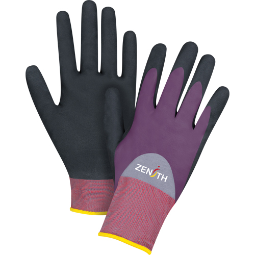 Gants enduits de premi&egrave;re qualit&eacute; ZX-2, 9/Grand, R&ecirc;vetement Nitrile/Mousse de nitrile, Calibre 18, Enveloppe en Nylon D. Morneault & Fils