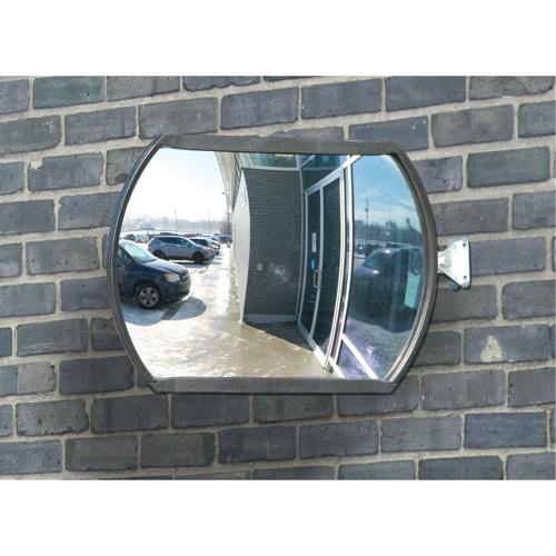 Roundtangular Convex Mirror with Telescopic Arm, 12" H x 18" W, Indoor/Outdoor D. Morneault & Fils