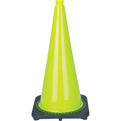 Premium Traffic Cone, 28", Lime Green D. Morneault & Fils