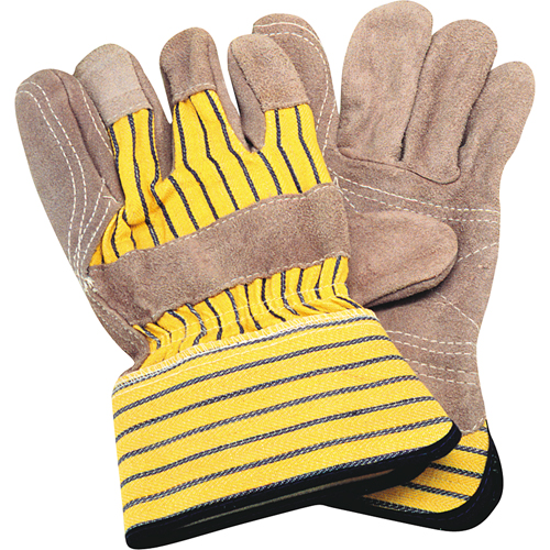 Gants d'ajusteur avec paume double, Grand, Paume en Cuir de vache refendu, Doublure en Coton D. Morneault & Fils