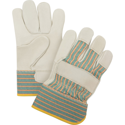 Gants pour ajusteur r&eacute;sistant &agrave; l'abrasion, Moyen, Paume en Cuir fleur de vache D. Morneault & Fils