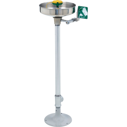 Poste de douche oculaire/faciale Axion, Installation Socle, Bol Acier inoxydable D. Morneault & Fils