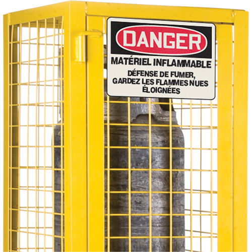 Armoire de s&eacute;curit&eacute; pour cylindres de gaz conforme aux normes de la CSA, nbre de bouteilles: 2, 17" , 17" , 69" , Jaune D. Morneault & Fils