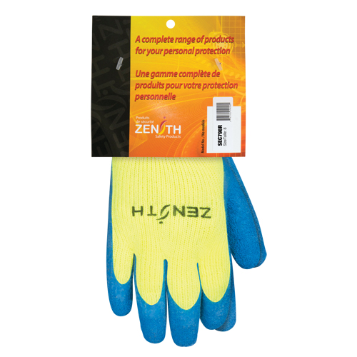 High Visibility Coated Gloves, 8, Rubber Latex Coating, 7 Gauge, Acrylic Shell D. Morneault & Fils