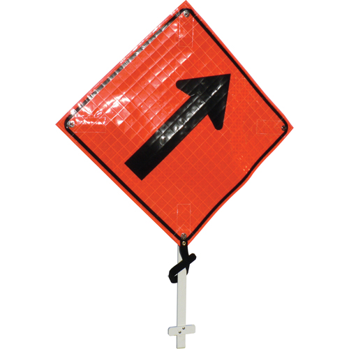 Right Diagonal Arrow Pole Sign, 24" x 24", Vinyl, Pictogram D. Morneault & Fils