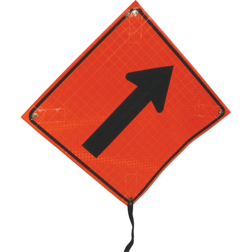 Right Diagonal Arrow Rolled Sign, 24" x 24", Vinyl, Pictogram D. Morneault & Fils