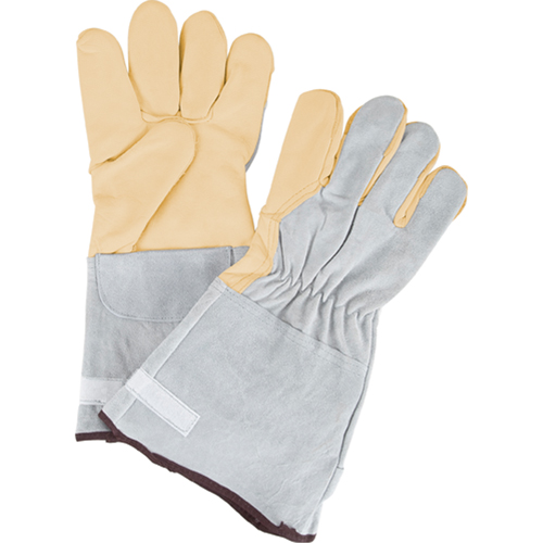 Gants de travail &agrave; ajustement d'usage standard, Grand, Paume en Cuir fleur de vache D. Morneault & Fils
