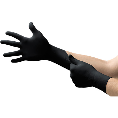 MidKnight&reg; Exam Gloves, X-Large, Nitrile, 4.7-mil, Powder-Free, Black, Class 2 D. Morneault & Fils