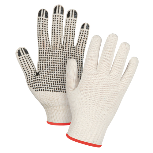 Heavyweight Dotted String Knit Gloves, Poly/Cotton, Single Sided, 7 Gauge, Small D. Morneault & Fils
