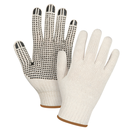 Heavyweight Dotted String Knit Gloves, Poly/Cotton, Single Sided, 7 Gauge, Large D. Morneault & Fils