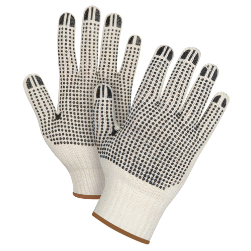 Heavyweight Double-Sided Dotted String Knit Gloves, Poly/Cotton, Double Sided, 7 Gauge, Large D. Morneault & Fils