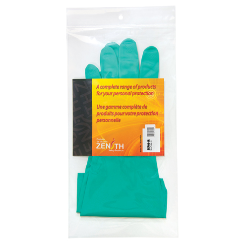 Diamond-Grip Chemical-Resistant Gloves, Size 8, 13" L, Nitrile, Flock-Lined Inner Lining, 13-mil D. Morneault & Fils