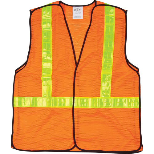 Veste de s&eacute;curit&eacute; pour la circulation d&eacute;tachable en cinq points, Orange haute visibilit&eacute;, Moyen, Polyester D. Morneault & Fils