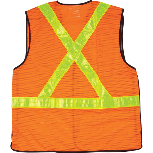 Veste de s&eacute;curit&eacute; pour la circulation d&eacute;tachable en cinq points, Orange haute visibilit&eacute;, Moyen, Polyester D. Morneault & Fils