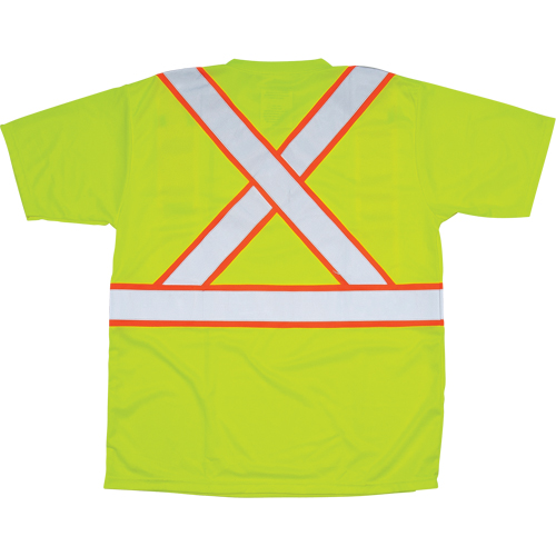 CSA Compliant T-Shirt, Polyester, X-Large, High Visibility Lime-Yellow D. Morneault & Fils