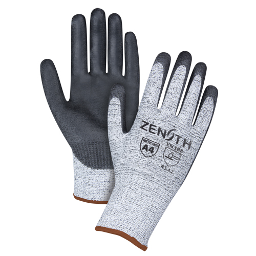 Gants &eacute;lastiques sans coutures r&eacute;sistants &agrave; la coupe, Taille Grand/9, Calibre 13, Rev&ecirc;tement Polyur&eacute;thane, Enveloppe en PEHP, ANSI/ISEA 105 niveau 4/EN 388 niveau 5 D. Morneault & Fils