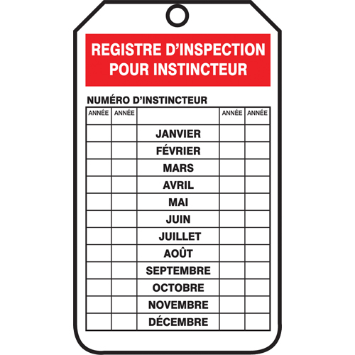 Safety Tags, Cardstock, 3-1/8" W x 5-7/8" H, French D. Morneault & Fils