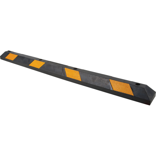 Butoir pour espace de stationnement, Caoutchouc, 6' l, Noir/Jaune D. Morneault & Fils