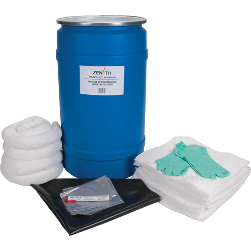 Shop Spill Kit, Oil Only, Drum, 30 US gal. Absorbancy D. Morneault & Fils