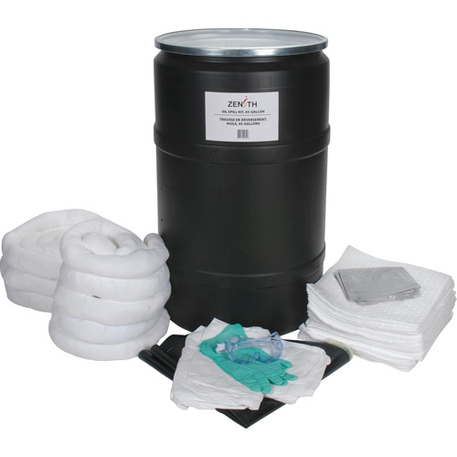 Spill Kit, Oil Only, Drum, 55 US gal. Absorbancy D. Morneault & Fils