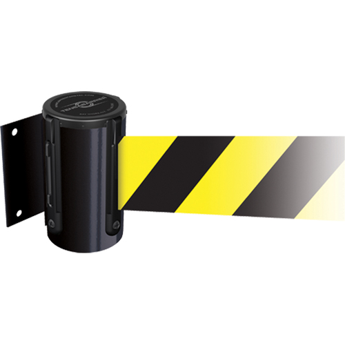 Tensabarrier&reg; Wall Mounted Units, Plastic, Screw Mount, 7.5', Yellow Tape D. Morneault & Fils