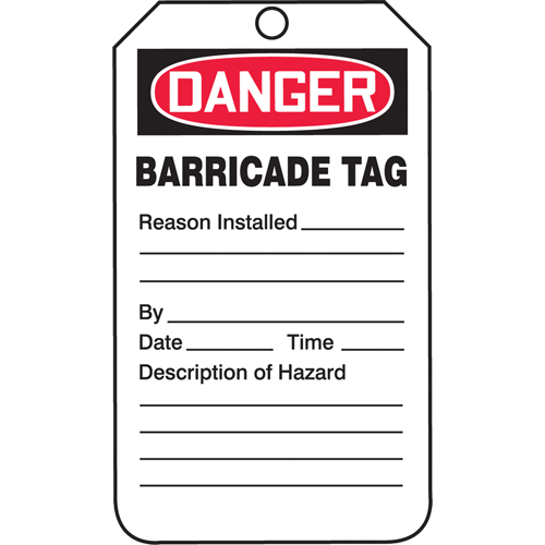 Safety Tags, Plastic, 3-1/4" W x 5-3/4" H, English D. Morneault & Fils
