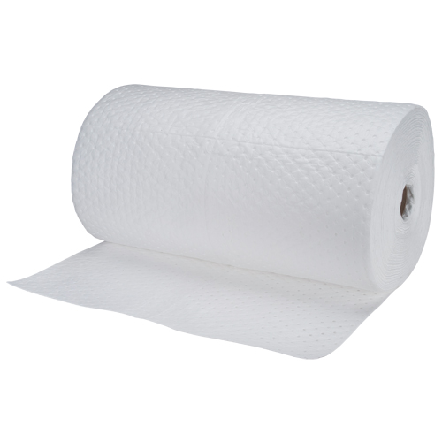 Industrial-Grade Fine Fibre Sorbent Rolls, Heavyweight, 150' L x 30" W, 70 gal. Absorbancy D. Morneault & Fils