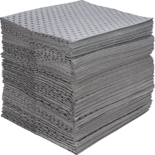 Industrial-Grade Fine Fibre Sorbent Pads, Universal, 15" x 17", 40 gal. Absorbancy D. Morneault & Fils