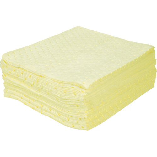 Feuilles absorbantes li&eacute;es de premi&egrave;re qualit&eacute;, Mati&egrave;res dangereuses, 15" x 17", 15 gal. d'absorption D. Morneault & Fils