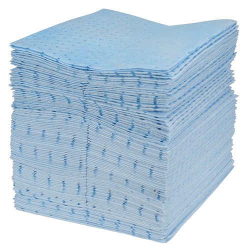 Premium Blue Bonded Sorbent Pads, Oil Only, 15" x 17", 30 gal. Absorbancy D. Morneault & Fils