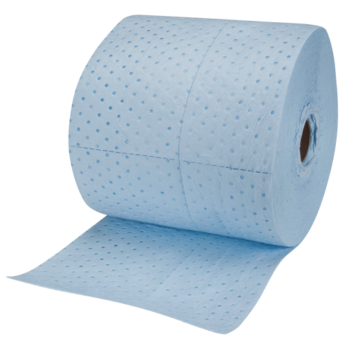 Rouleaux absorbants li&eacute;s bleus de premi&egrave;re qualit&eacute;, Lourd, 150' lo x 15" la, Absorption 25 gal. D. Morneault & Fils
