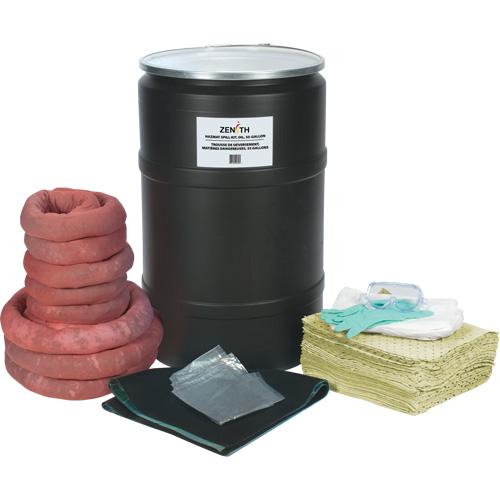 Spill Kit, Hazmat, Drum, 55 US gal. Absorbancy D. Morneault & Fils
