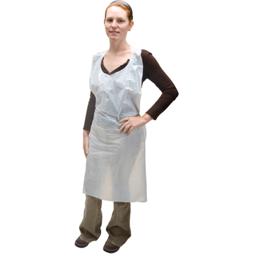 Polyethylene Aprons, Polyethylene, White, 35" W x 46" L D. Morneault & Fils