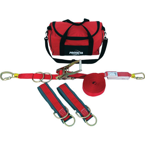 PRO-Line Temporary Horizontal Lifeline System, 60', Web, Swivel D. Morneault & Fils