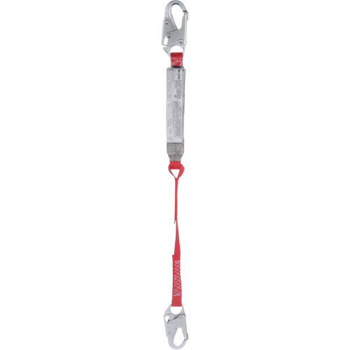 Pro Shock Absorbing Lanyard, 3', Locking Snap Hook Center, Locking Snap Hook Leg Ends, Polyester D. Morneault & Fils