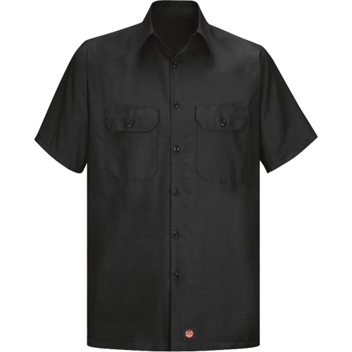 Short Sleeve Ripstop Shirt, Men's, 3X-Large, Black D. Morneault & Fils