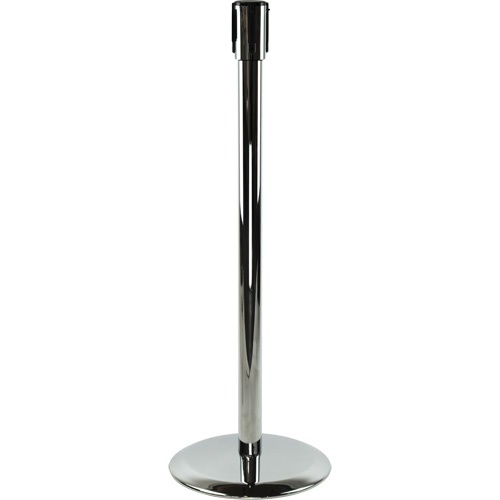 Slimline TensaBarrier&reg; Receiver Post, 38" High, Polished Chrome D. Morneault & Fils