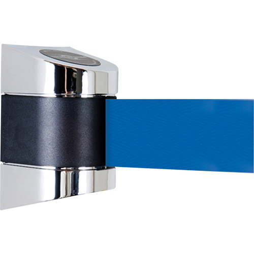 TensaBarrier&reg; Wall Mounted Units, Plastic, Screw Mount, 15', Blue Tape D. Morneault & Fils