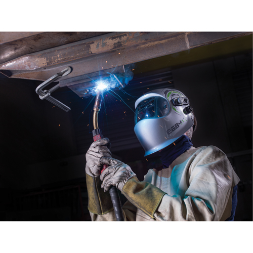 e684 Welding Helmets, 3.94" L x 1.97" W View Area, 4/5 - 13 Shade Range, Silver D. Morneault & Fils