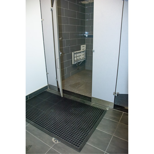 Outdoor Entrance Matting, Rubber, Scraper Type, Textured Pattern, 2' x 2-2/3', Black D. Morneault & Fils