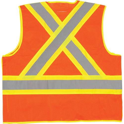 Veste de s&eacute;curit&eacute; d&eacute;tachable en cinq points de premi&egrave;re qualit&eacute;, Orange haute visibilit&eacute;, Grand/T-Grand, Polyester D. Morneault & Fils