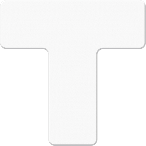 Armor Stripe Lean/5S Markers, T, 6" L x 6" W, White, Plastic D. Morneault & Fils