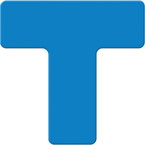 Armor Stripe Lean/5S Markers, T, 6" L x 6" W, Blue, Plastic D. Morneault & Fils