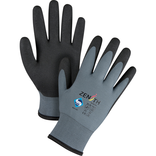 Gants enduits de premi&egrave;re qualit&eacute; ZX-30°, 9/Grand, R&ecirc;vetement PVC, Calibre 15, Enveloppe en Nylon D. Morneault & Fils