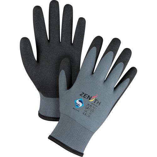 Gants enduits de premi&egrave;re qualit&eacute; ZX-30°, 10/T-Grand, R&ecirc;vetement PVC, Calibre 15, Enveloppe en Nylon D. Morneault & Fils