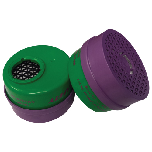 Cartouche pour respirateur, Combinaison cartouche et filtre contre les particules pour gaz/vapeurs, Ammoniac/M&eacute;thylamine/Filtre P100 D. Morneault & Fils