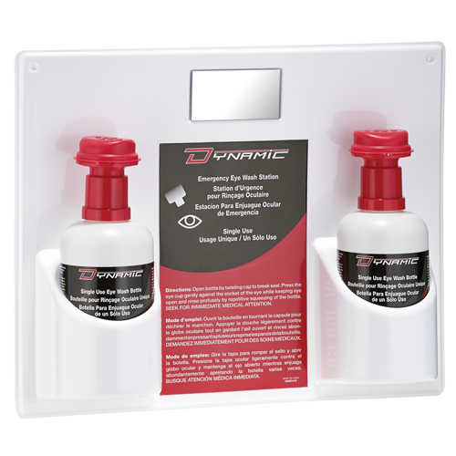 Dynamic Single-Use Eyewash Station with Isotonic Solution, Double D. Morneault & Fils