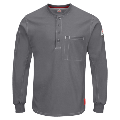 Chemises Henley Excel FR &agrave; manches longues, Petit, Gris D. Morneault & Fils