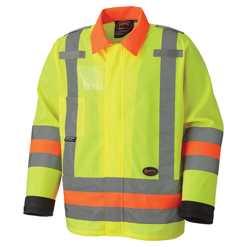 6007 Veste de s&eacute;curit&eacute; routi&egrave;re respirante, Polyester, Jaune lime haute visibilit&eacute;, T-petit D. Morneault & Fils